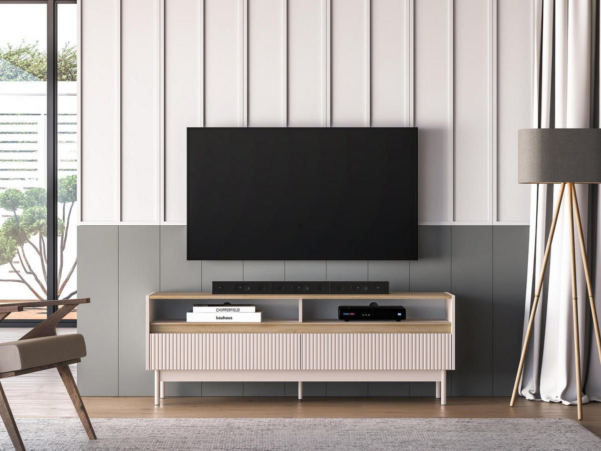 TV-LOWBOARD DUNEA Beige 154x40x55 cm - Beige, Holzwerkstoff (154/55/40cm) - FURNLUX