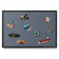 MAGNETTAFEL 60x40 cm Schwarzer Rahmen Kühles Grau - Schieferfarben, Metall (60/50/0.4cm) - TULUP