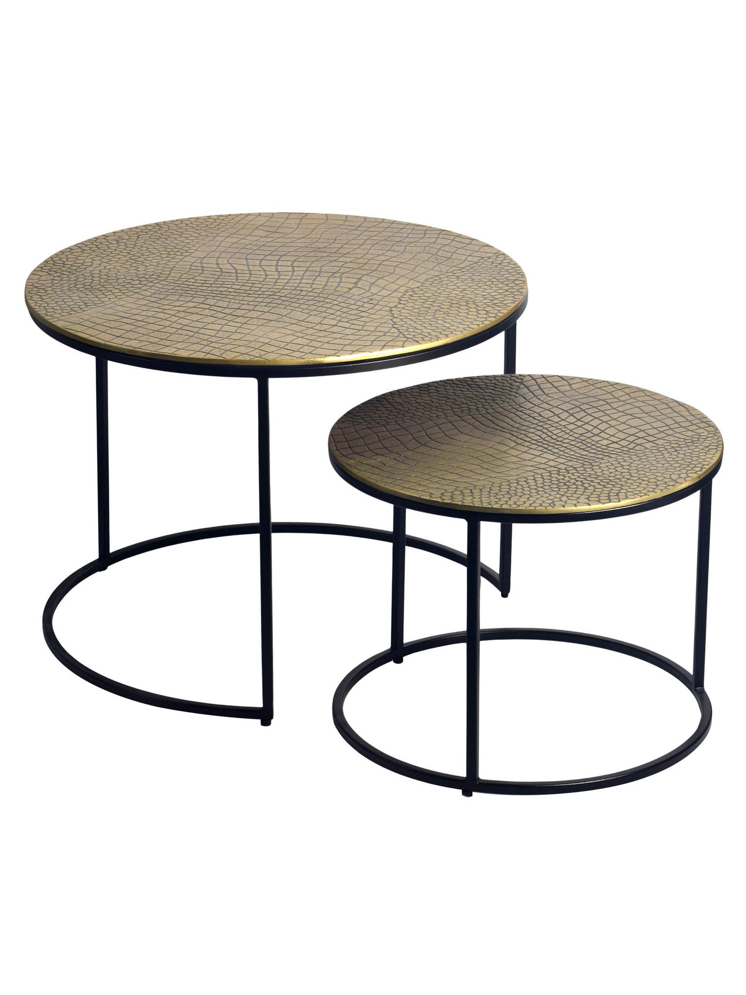 Couchtische 2er-Set Aluminium Gold Ø 60x45 cm - VIENNE   Kadima