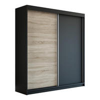 SCHWEBETÜRENSCHRANK 180 CM PAX Farbe: Schwarz / sonoma / schwarz - Schwarz/Braun, Holzwerkstoff (180/215/59.5cm) - A&J MöbelLand