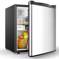 MINIKÜHLSCHRANK 46L mit Gefrierfach, 44,4/48,3/46,8 cm - Silberfarben, Metall (44.4/48.3/46.8cm) - Coonoor