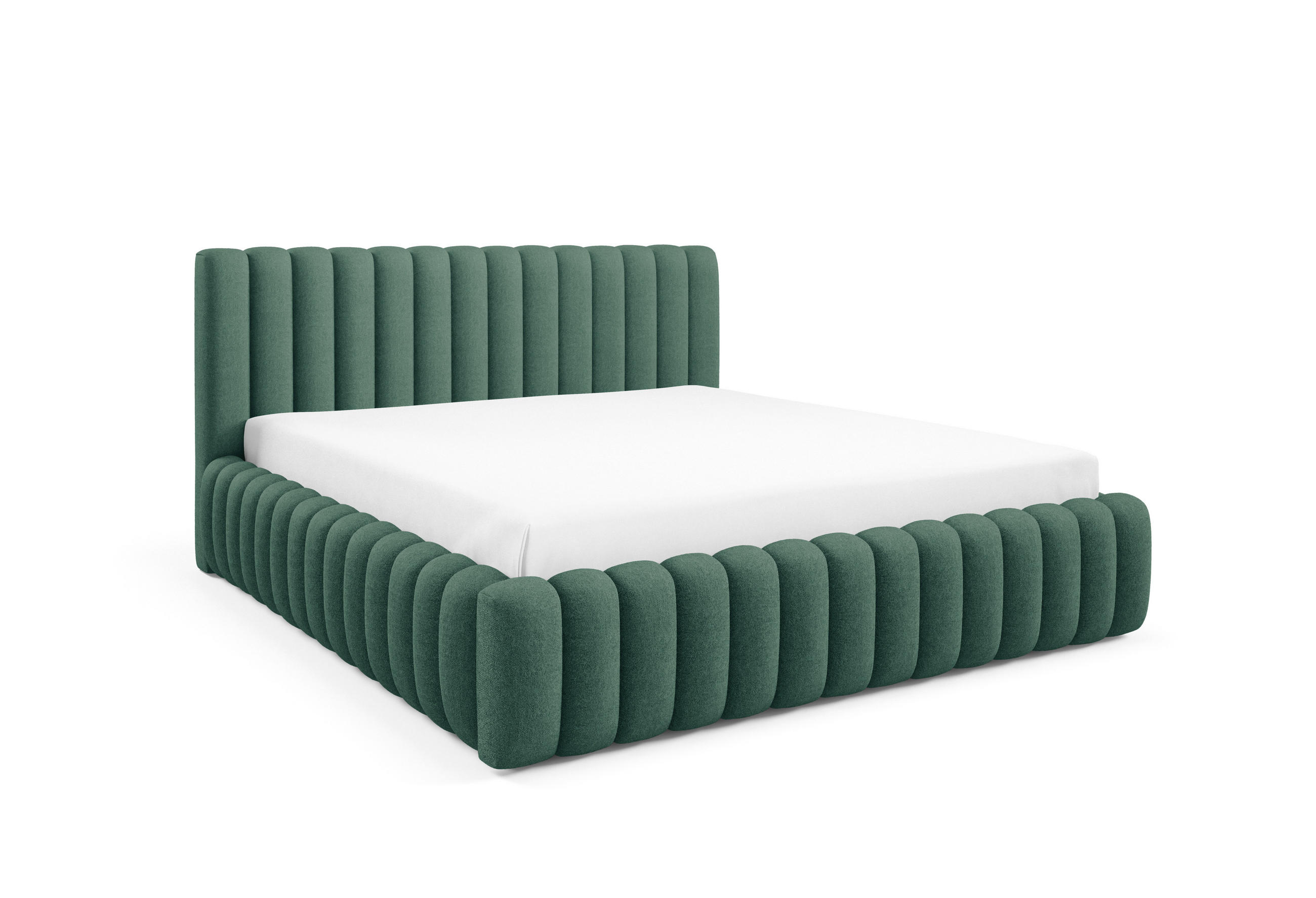 POLSTERBETT BLIVIO 180x200 cm,mit Bettkasten,Lattenrost,Doppelbett,Boxspringbett-Optik-Grün - Smaragdgrün, Holz (180/200cm) - Furnistar