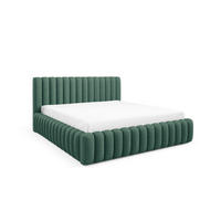 POLSTERBETT BLIVIO 180x200 cm,mit Bettkasten,Lattenrost,Doppelbett,Boxspringbett-Optik-Grün - Smaragdgrün, Holz (180/200cm) - Furnistar