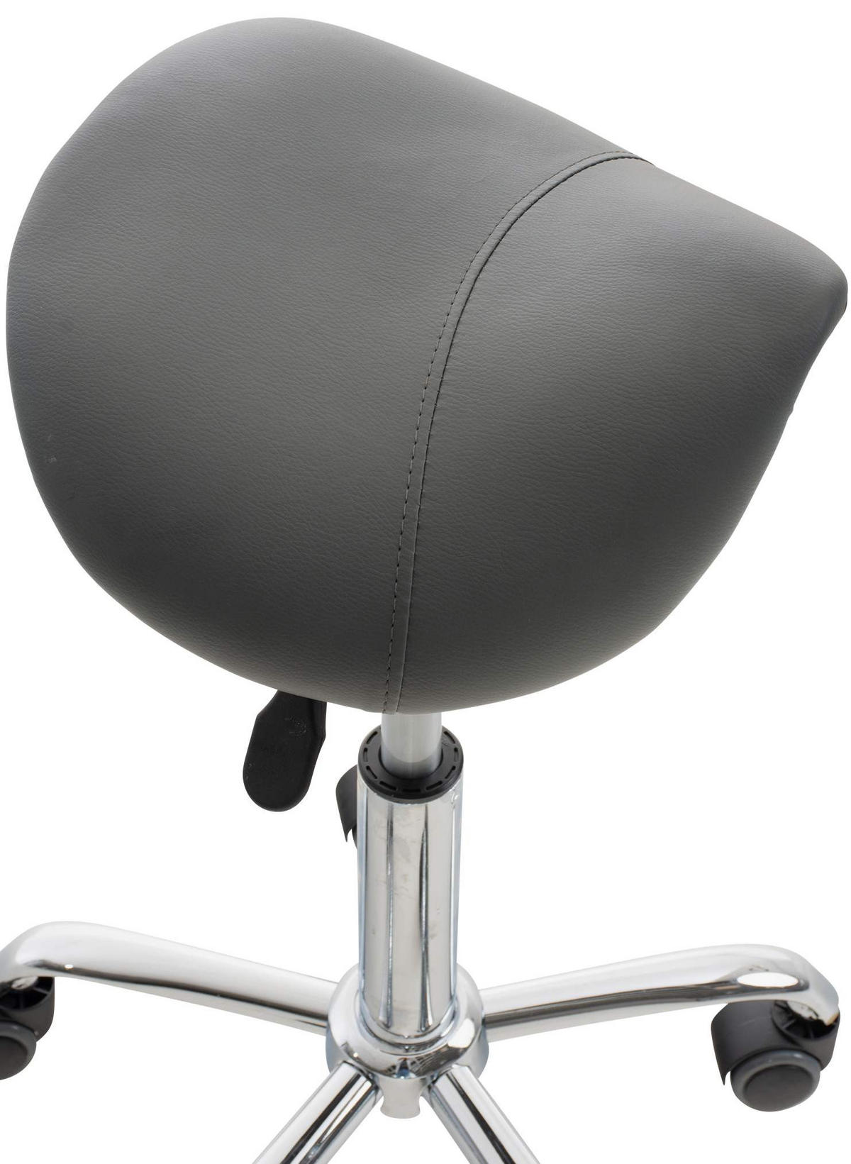 HOCKER Lederlook grau - Chromfarben/Grau, Textil/Metall (46/53/46cm) - CLP