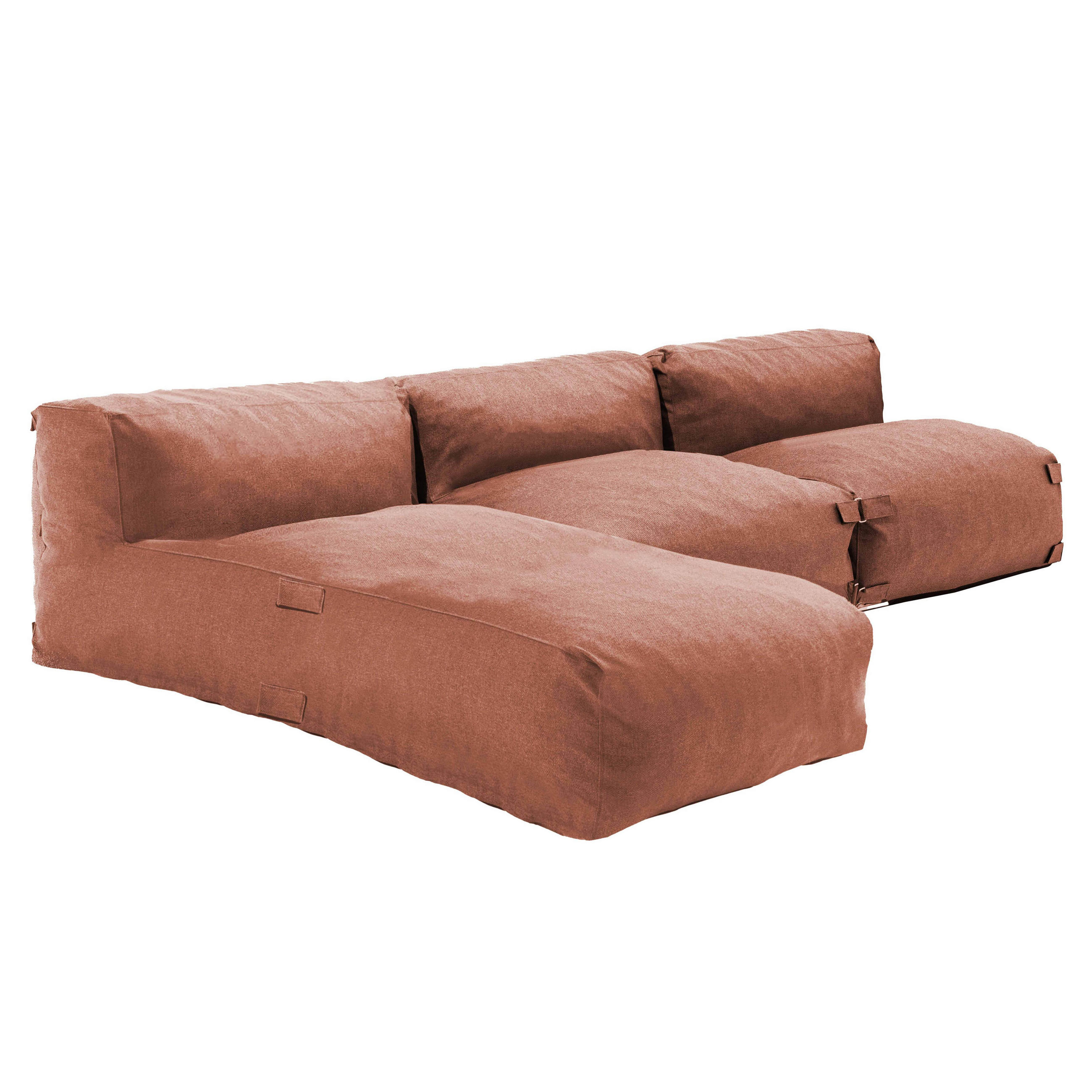 GARTENSOFA mit 3 Sitzplätzen, Terrakotta - Pink, Textil - Oviala