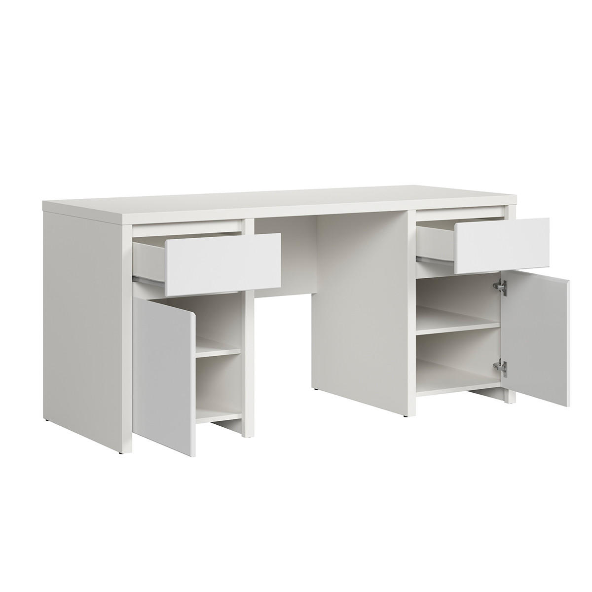 SCHREIBTISCH Soren Weiß matt - Weiß, Holzwerkstoff (65/160/77cm) - Petits-meubles