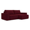 ECKSOFA mit Schlaffunktion Samt Stoff Rot - Bordeaux/Rot, Kunststoff/Textil (257/148cm) - Makamii