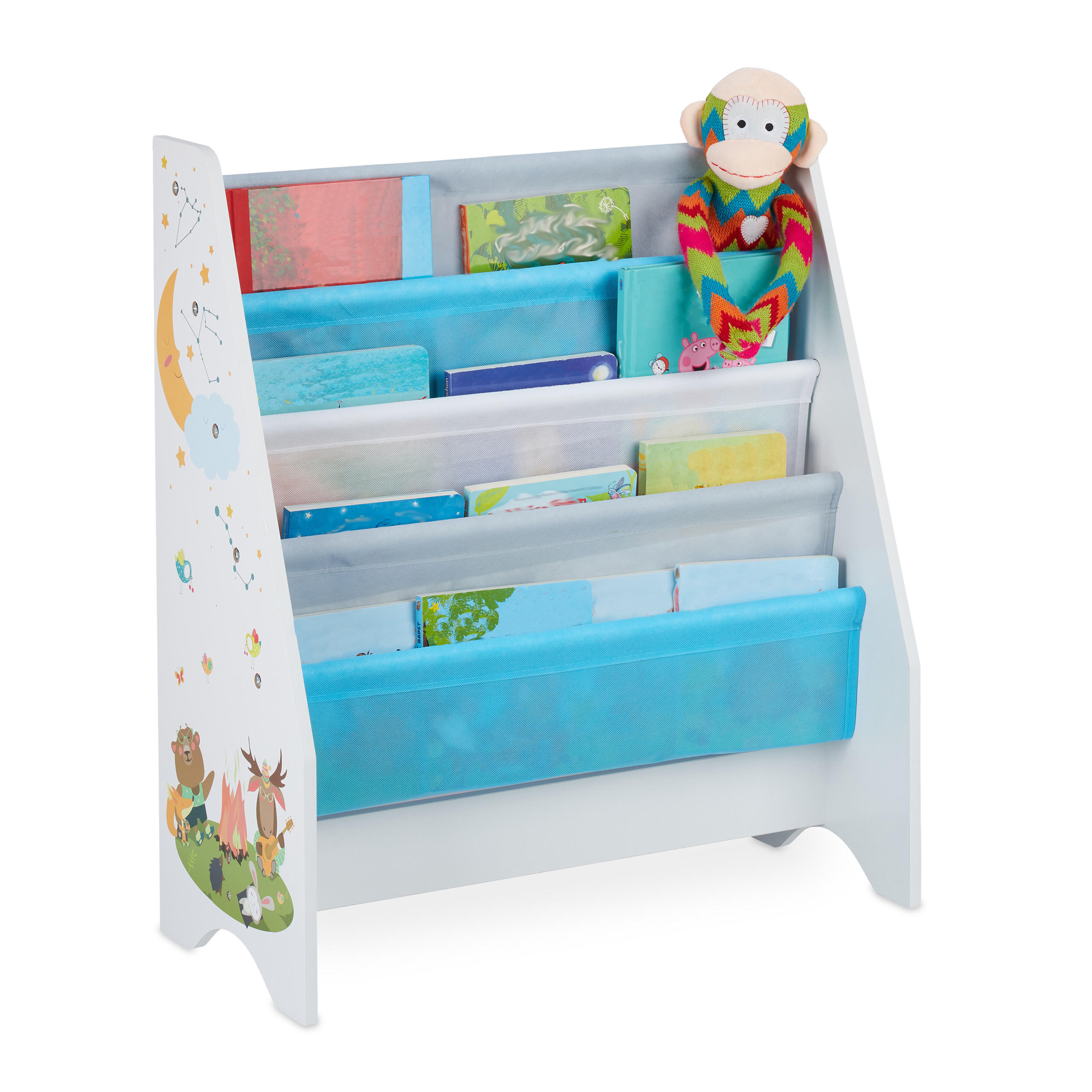 KINDER Bücherregal - Multicolor, Holzwerkstoff/Kunststoff (62/71/29cm) - Relaxdays