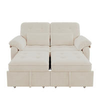 SCHLAFSOFA DE-33203 3-in-1 ausziehbar mit USB und Type-C Beige - Beige, Metall (142/86.5/90cm) - ComfortXL
