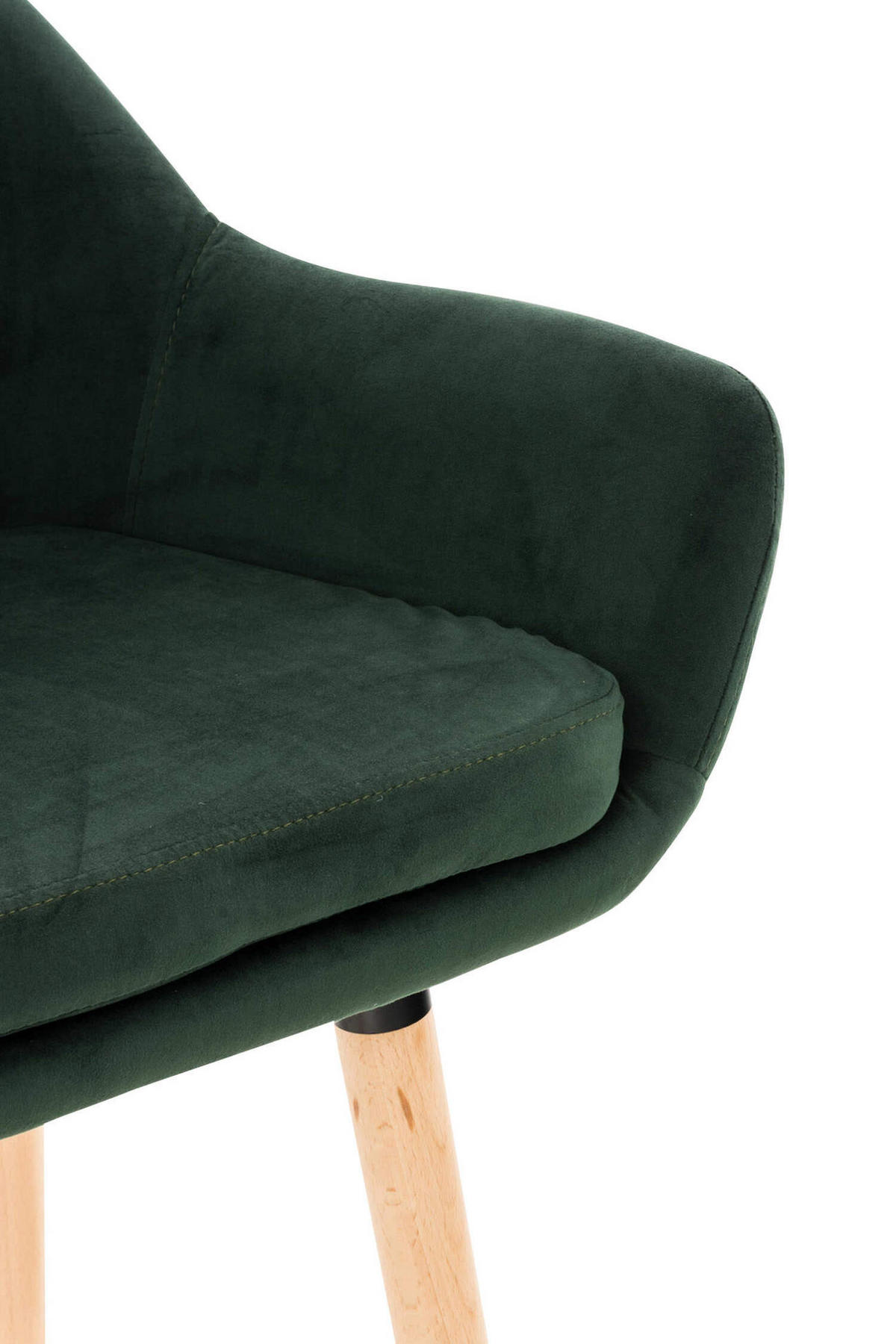 BARHOCKER Grande, 2er Set, Gestell Holz, Samt Grün - Braun/Grün, Holz/Textil (55/99/46cm) - TPFLiving