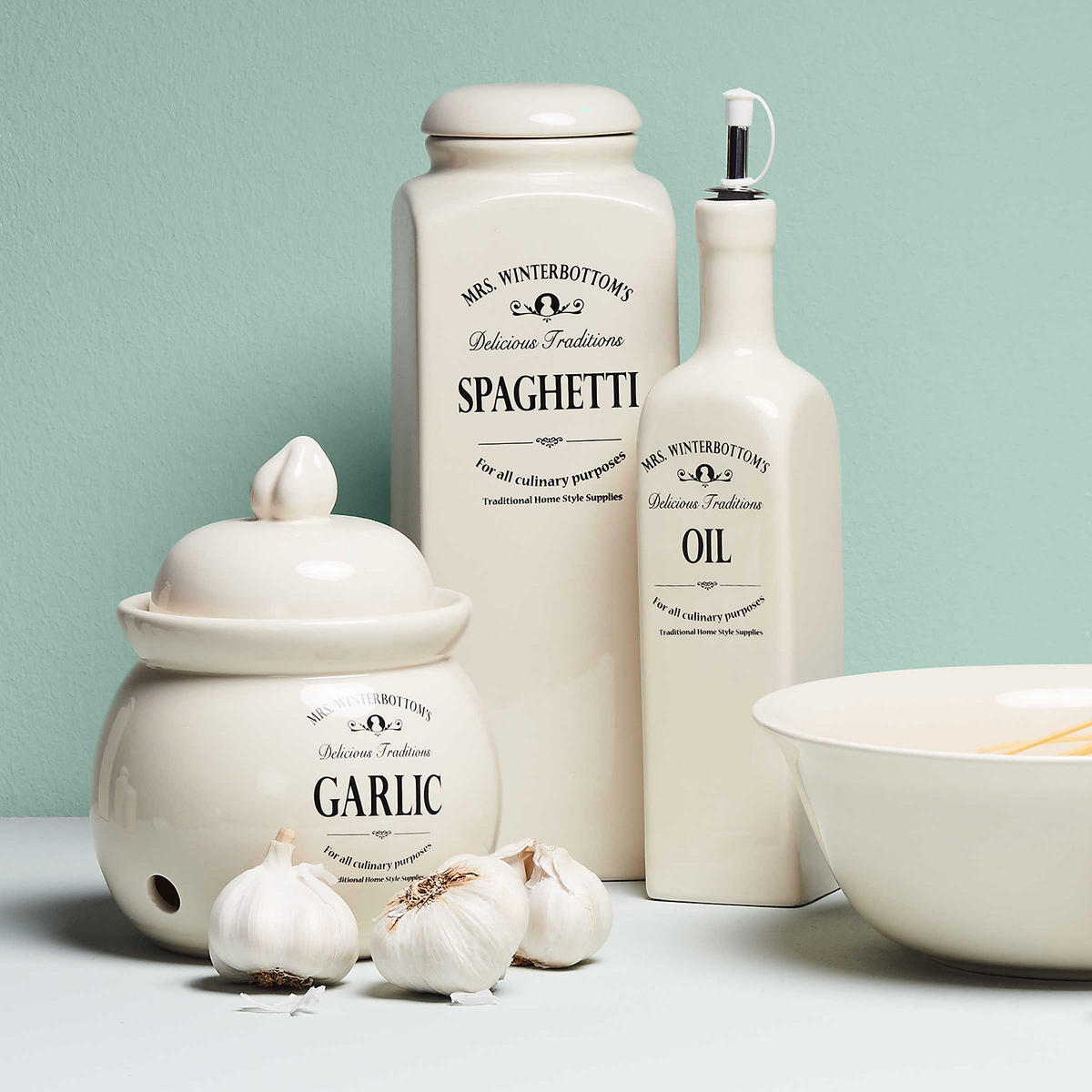 KNOBLAUCHTOPF Mrs. Winterbottom's - Beige, Keramik (16/20/16cm) - Butlers