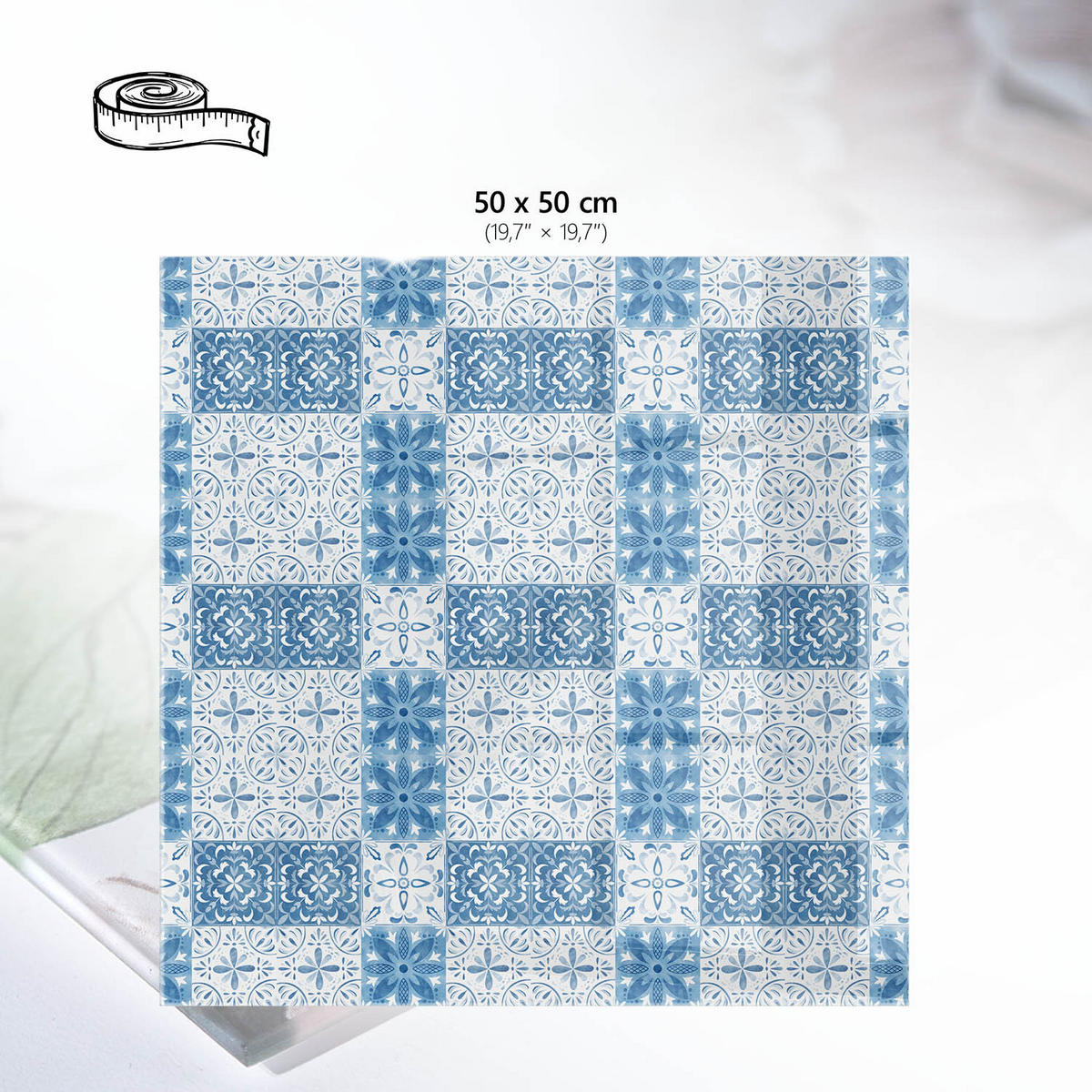 TISCHPLATTE 50x50 cm – Mosaikmuster - Grün, Glas (50/50/0.4cm) - Wallfluent