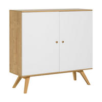 SIDEBOARD mit 2 Türen und 6 inneren Regalen L120 cm - NATURE - Weiß, Holzwerkstoff (40/117/120cm) - Calicosy
