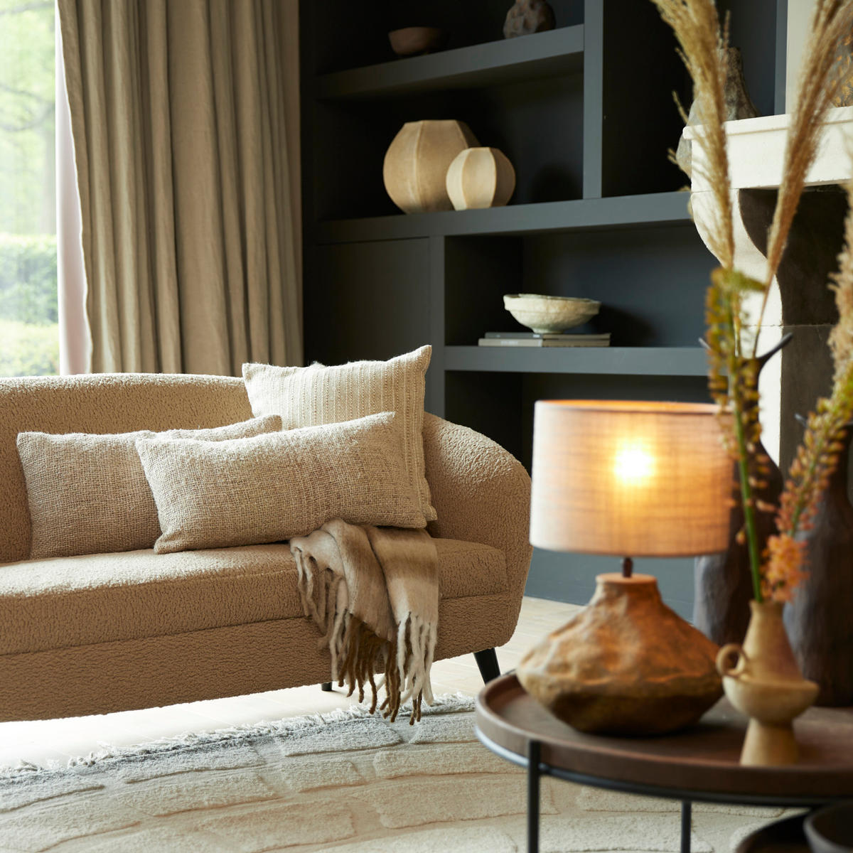 BANK Mandelbraun 160/72/79 cm - Braun, Holz (72/79/160cm) - Light & Living