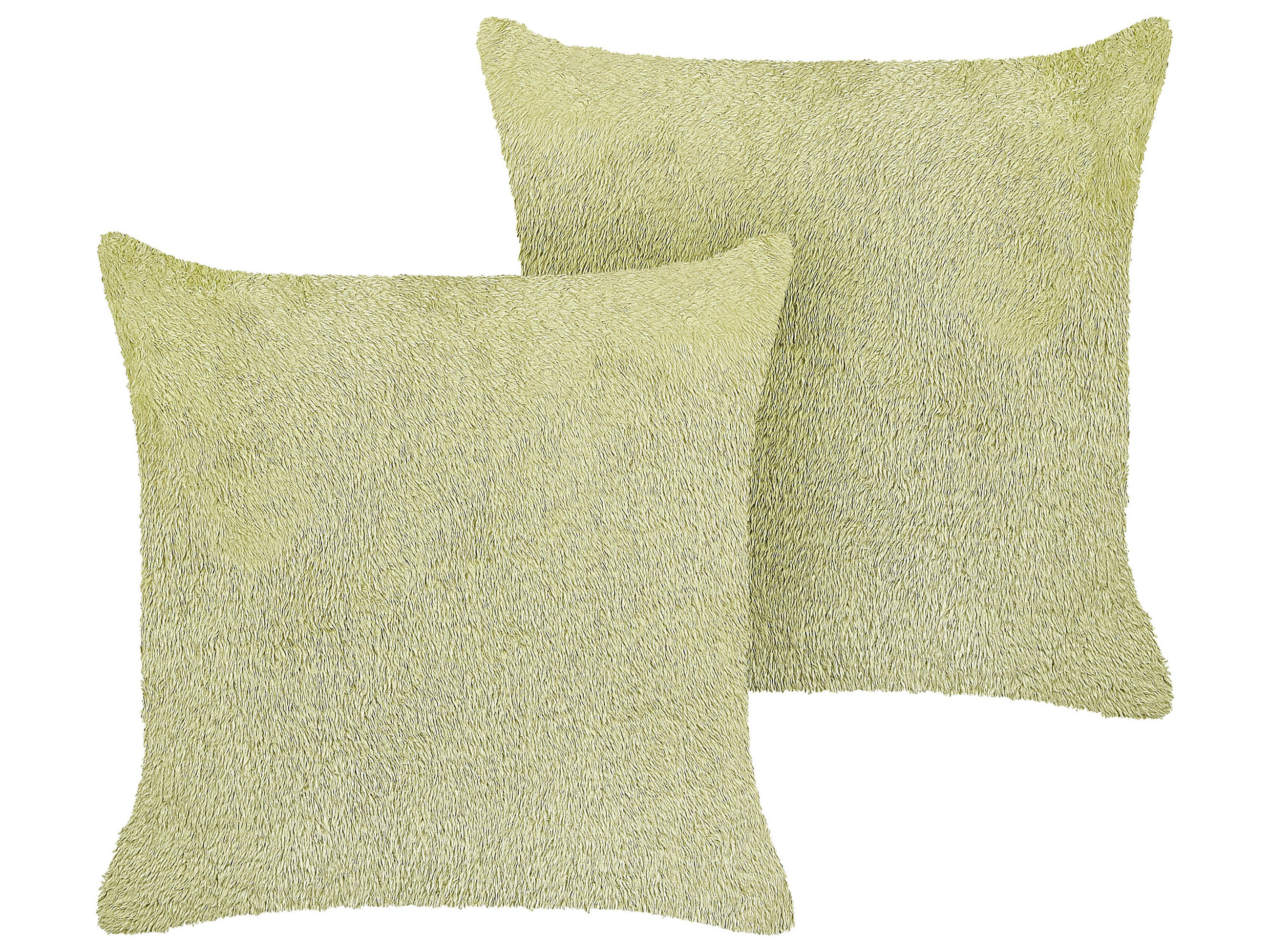 DEKOKISSEN 2er-Set Hellgrün 45/45 cm Pilea - Hellgrün, Textil (45/45cm) - Beliani