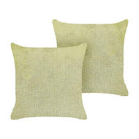 DEKOKISSEN 2er-Set Hellgrün 45/45 cm Pilea - Hellgrün, Textil (45/45cm) - Beliani