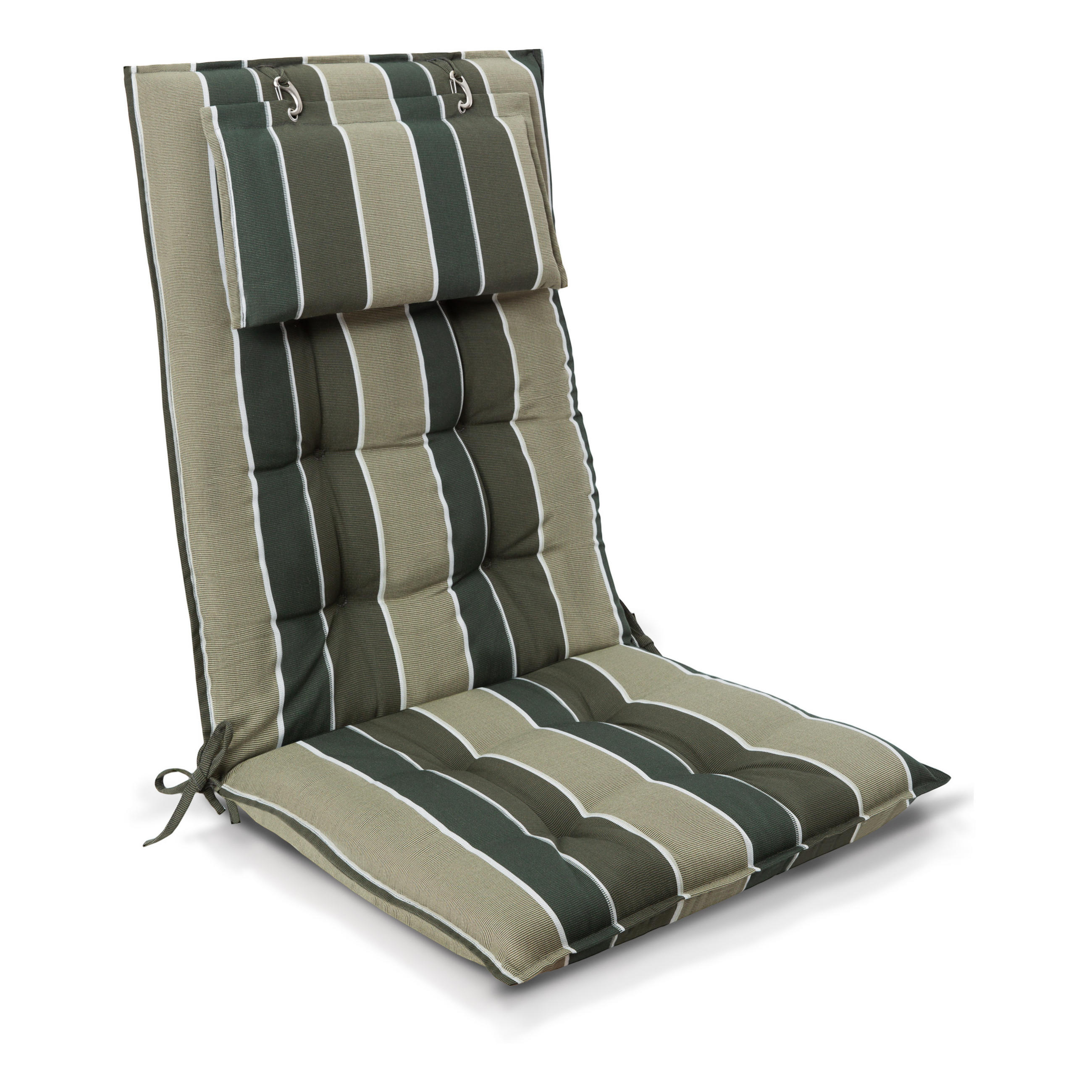 HOCHLEHNERAUFLAGE Sun-HL 119/50/8cm Grün-Gestreift - Multicolor, Textil (50/8/119cm) - Beautissu 