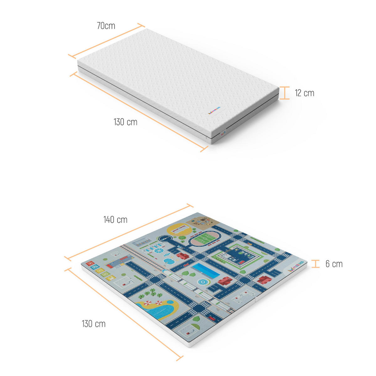 SPIELTEPPICH & Kindermatratze 2in1 Spiel und Schlafmatte Junge - Multicolor, Textil (130/140cm) - Gowoll