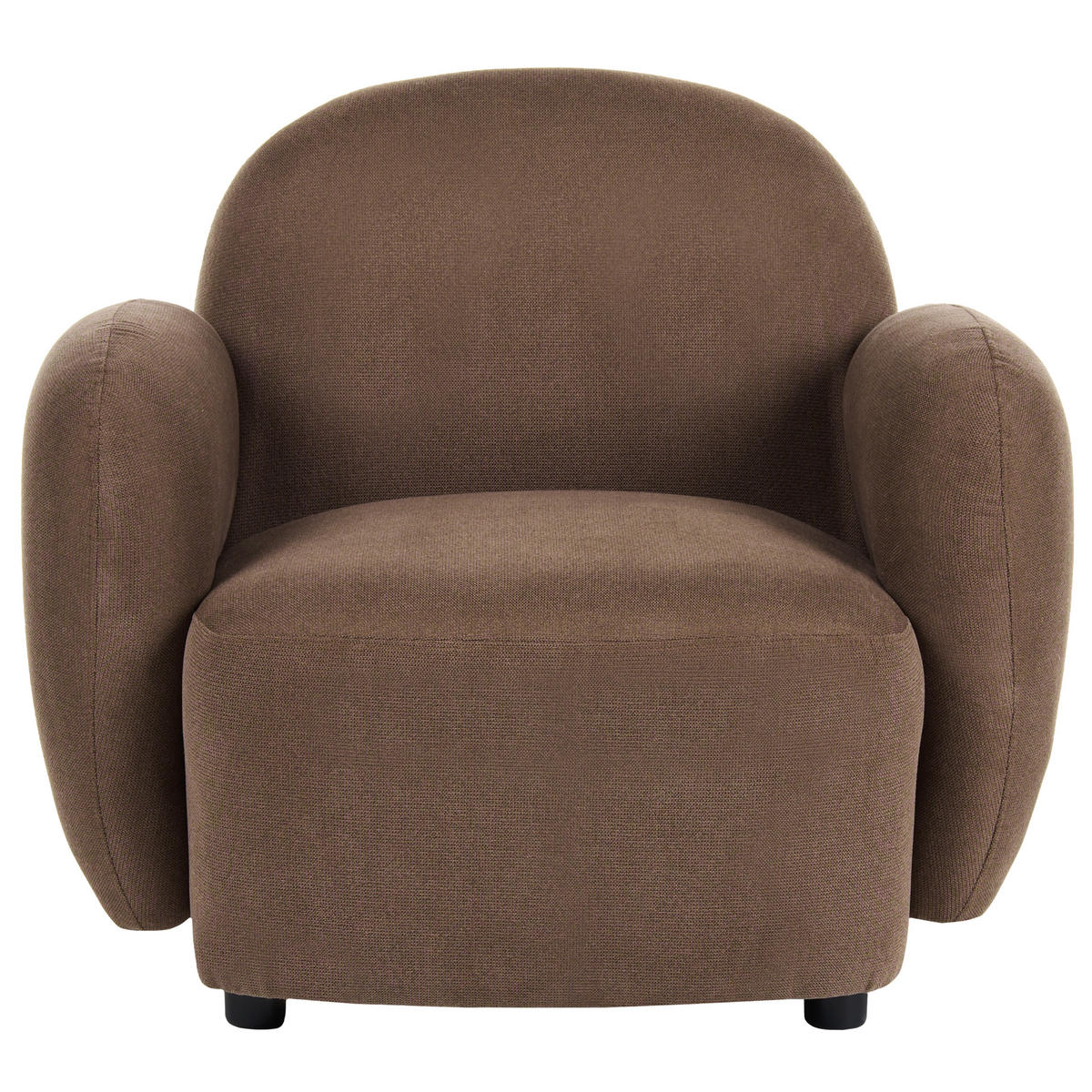 SESSEL Stoff Braun Jule - Schwarz/Braun, Kunststoff/Textil (89/77/82cm) - Beliani