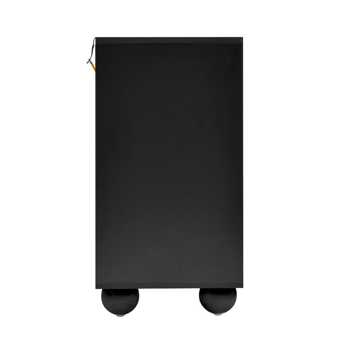 KOMMODE aus Spanplatte 140x38x74,5 cm Weiß/Schwarz mit 6 Schubladen - Schwarz, Holzwerkstoff (140/74.5/38cm) - IVMEU