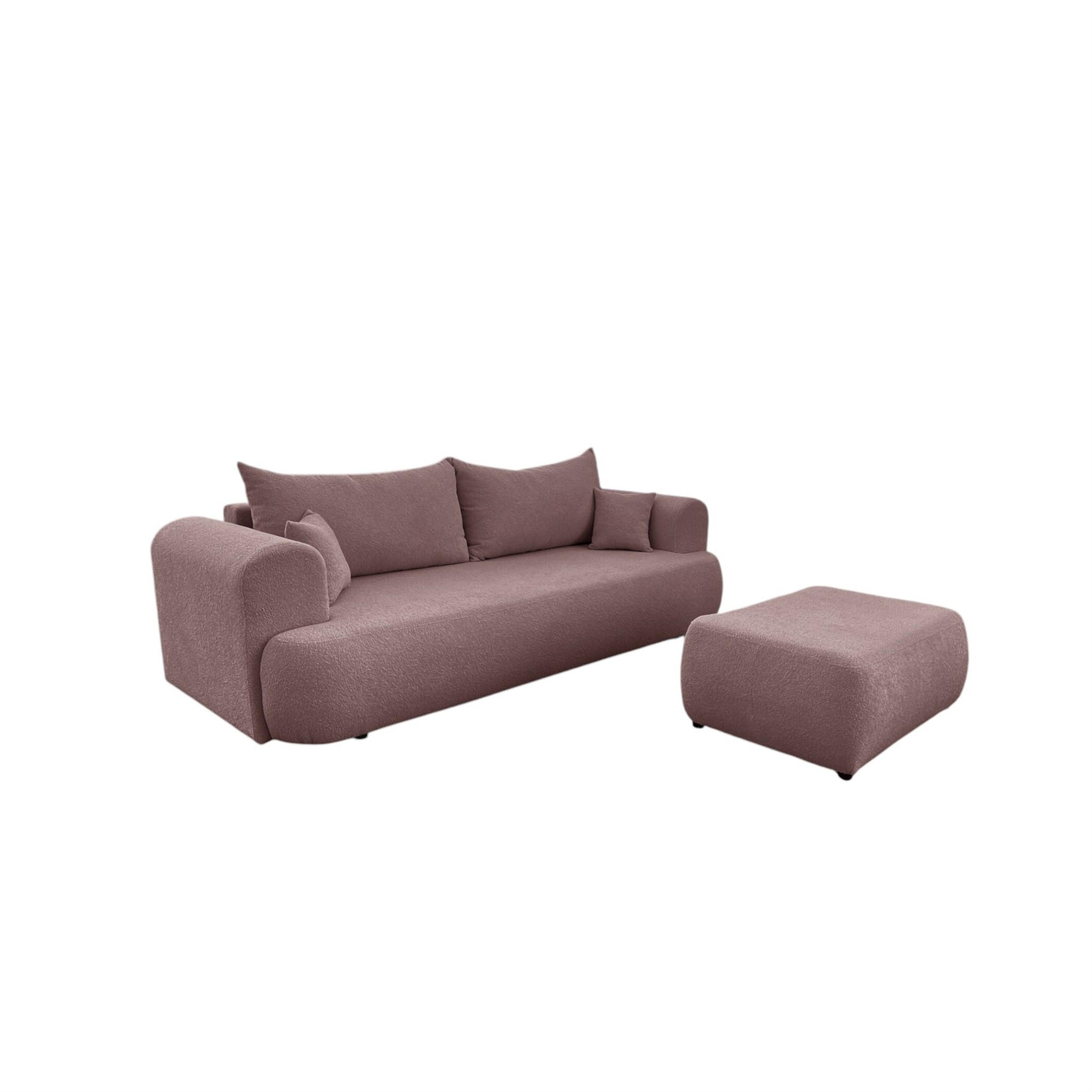 Fun Möbel Schlafsofa Altrosa 240x78x110 cm