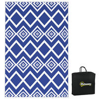 OUTDOORTEPPICH, Kunststoff, Blau+Weiß - Blau/Weiß, Kunststoff (182/274cm) - Outsunny