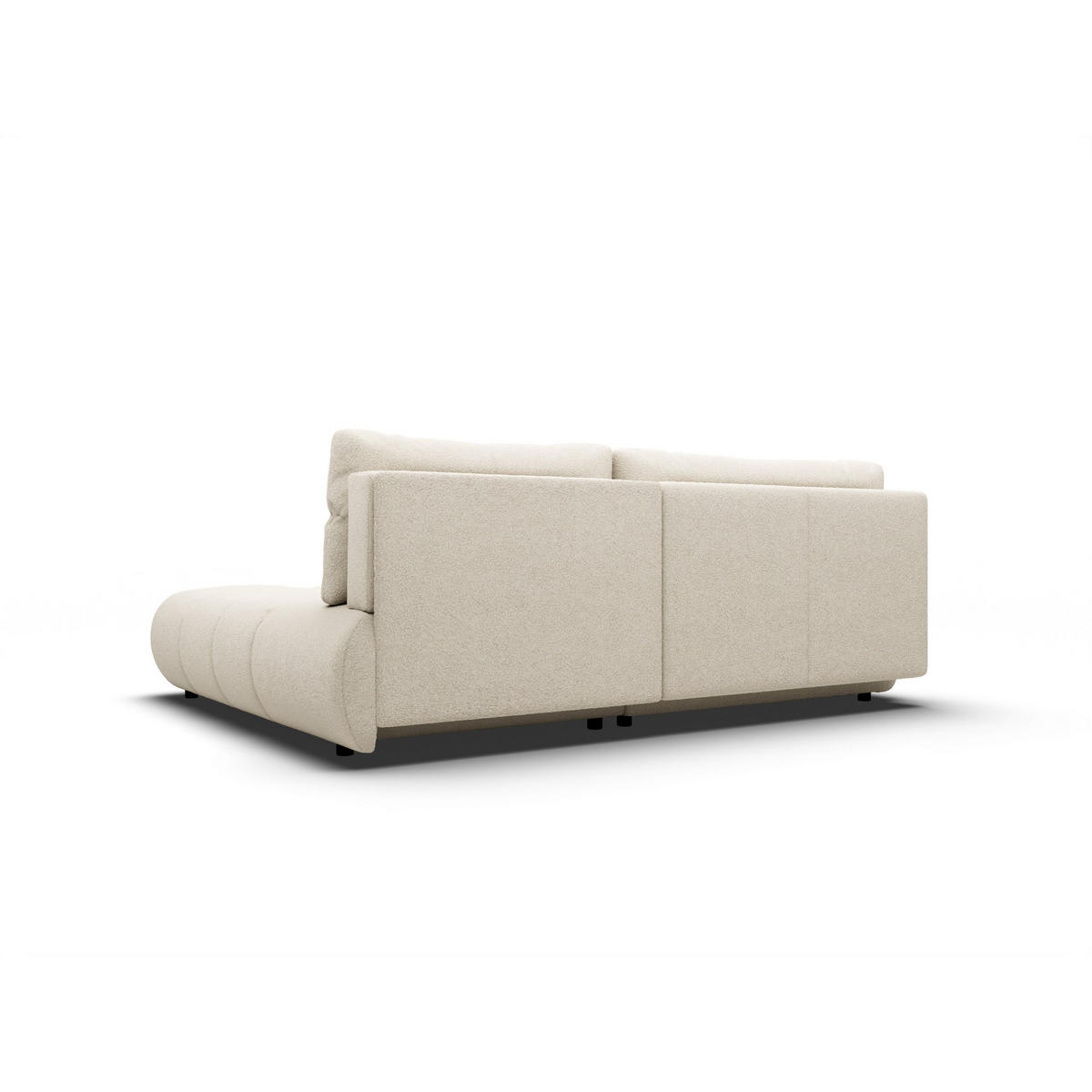 ECKSOFA CORSO R-S Beige Boucle-Stoff mit Schlaffunktion - Beige, Holz (230/177cm) - MASSENO