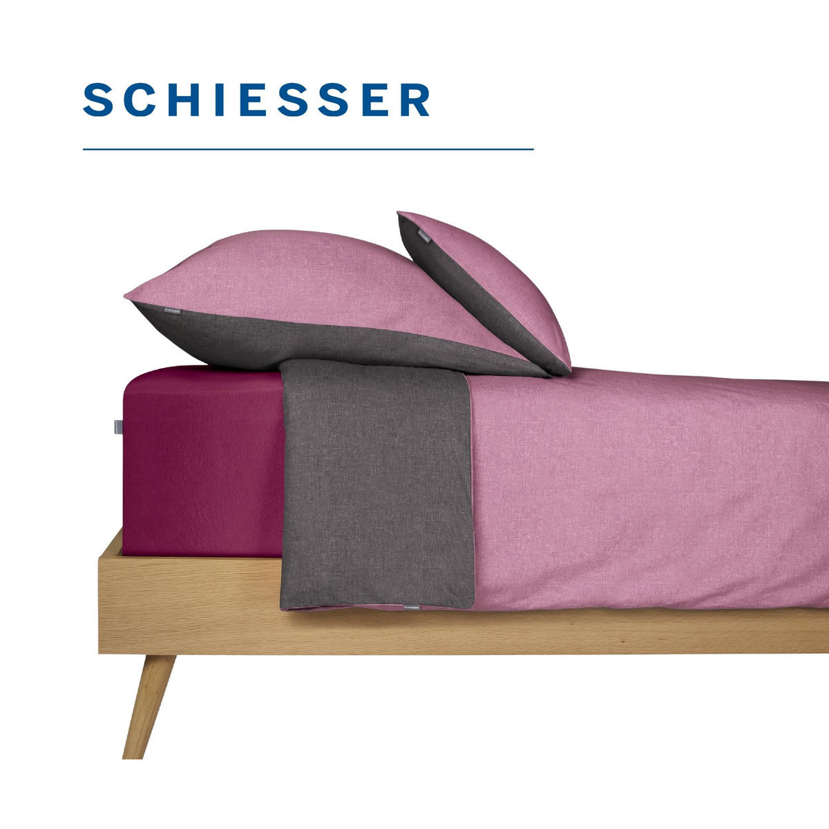 SPANNBETTLAKEN Jessi 100% Baumwolle 150x200 cm Beere - Beere, Textil (150/200cm) - SCHIESSER
