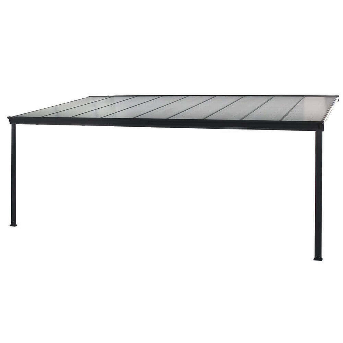 TERRASSENÜBERDACHUNG SOLIS - Farbe: Grau, Größe: 312 / 320 x 300 / 303 x 278 / 226 cm - Grau, Kunststoff (312/278/303cm) - Home Deluxe
