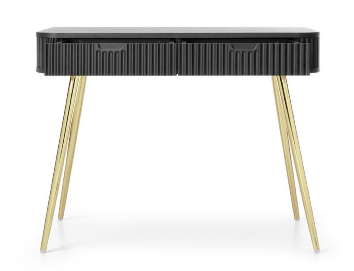 KONSOLENTISCH Schwarz ZOJA Gefräst Mit Metallgestell - Schwarz, Holzwerkstoff (49/49/80cm) - Sepro Meble