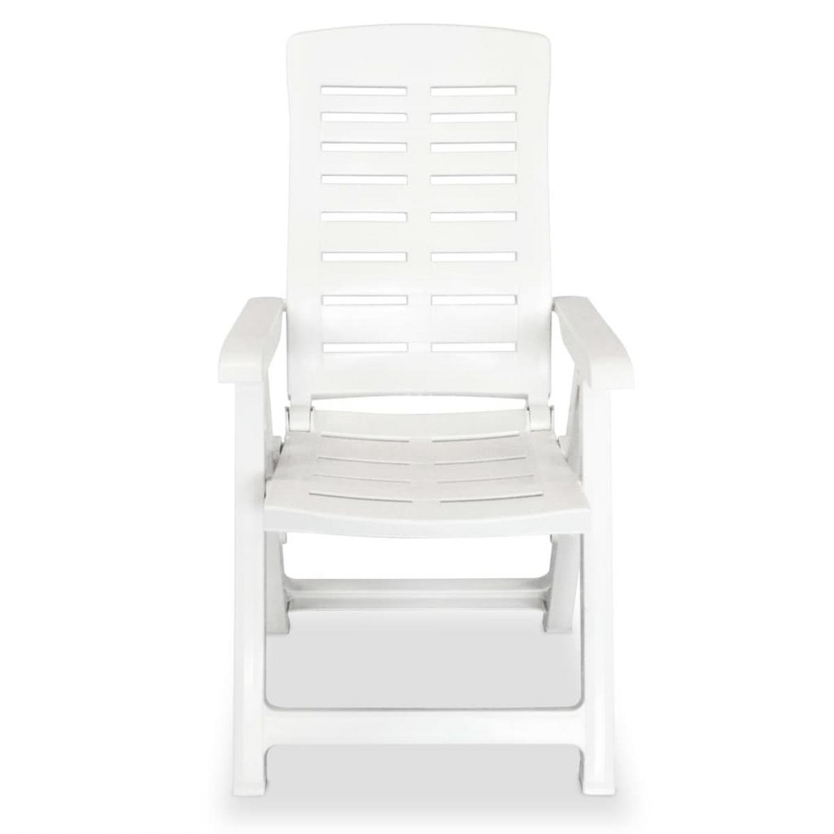 GARTENSTÜHLE Verstellbare 2er Set Kunststoff Weiss - Weiß, Kunststoff (60/108/61cm) - vidaXL