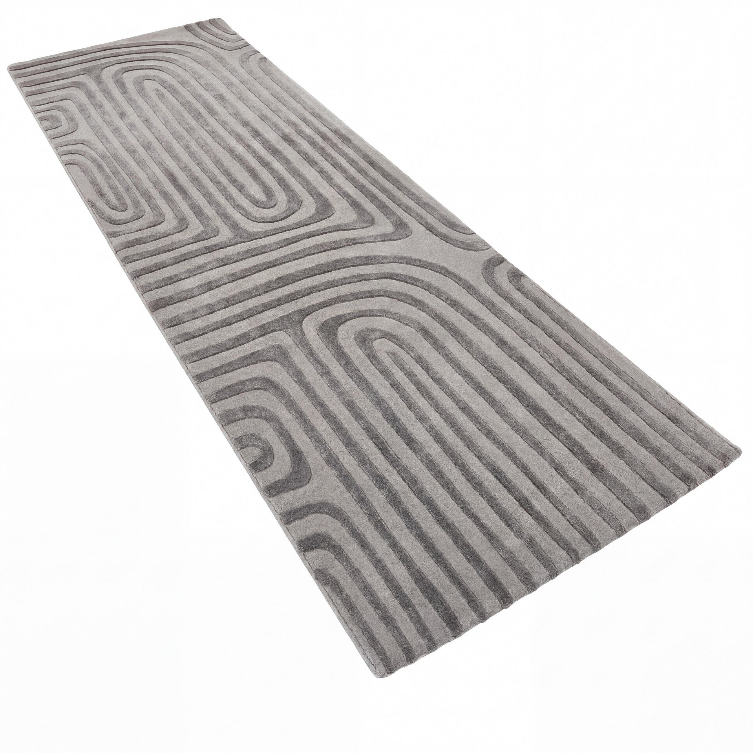 Paco Home Kurzflorteppich Anthrazit 80x250 cm