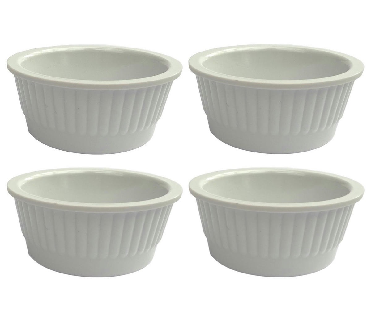 SAUCENSCHÄLCHEN 4er Set Weiß Rund Melamin 20750 - Weiß, Naturmaterialen (5.8/5.8/2.6cm) - DanDiBo