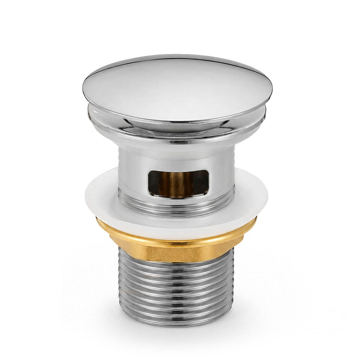 CLICK-CLACK-ABLAUFVENTIL Chrom - Silberfarben, Metall (6.6/10.2/10.2cm) - Akord