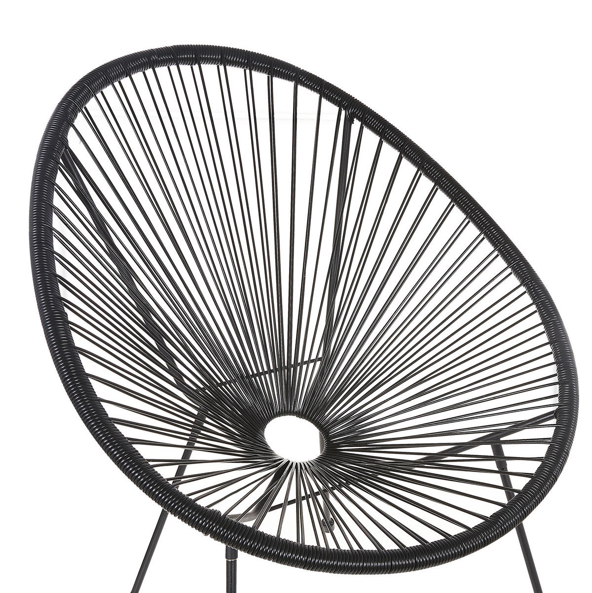 RATTANSTUHL Kunststoff schwarz 70 cm Acapulco II - Schwarz, Kunststoff (70/87/90cm) - Beliani