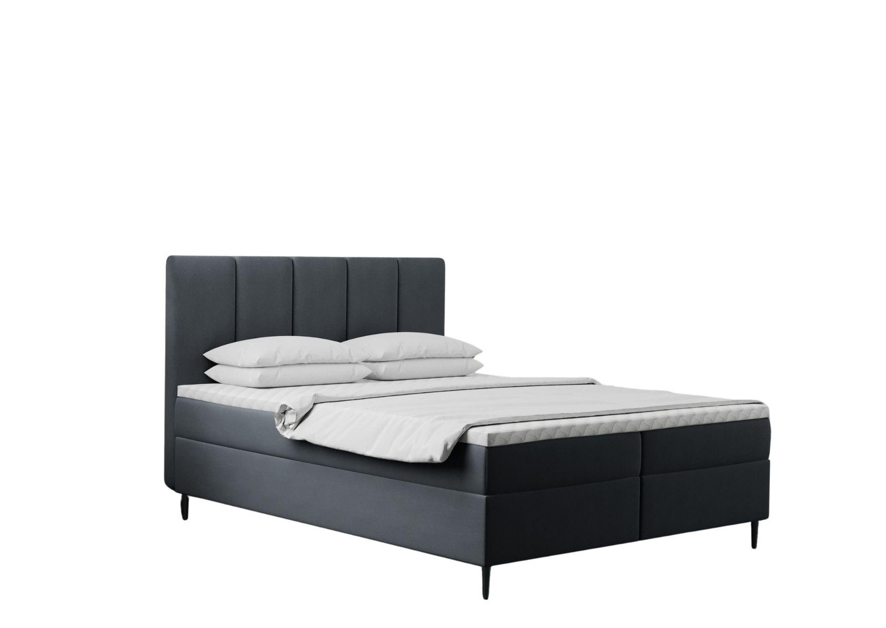 BOXBETT Mit Bettkasten Und Matratze POEL Dunkelgrau 180x200 cm H3-Bonell - Mooreichefarben/Dunkelgrau, Holz/Holzwerkstoff (180/200cm) - Kaiser Möbel