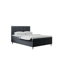 BOXBETT Mit Bettkasten Und Matratze POEL Dunkelgrau 160x200 cm H3-Bonell - Mooreichefarben/Dunkelgrau, Holz/Holzwerkstoff (160/200cm) - Kaiser Möbel