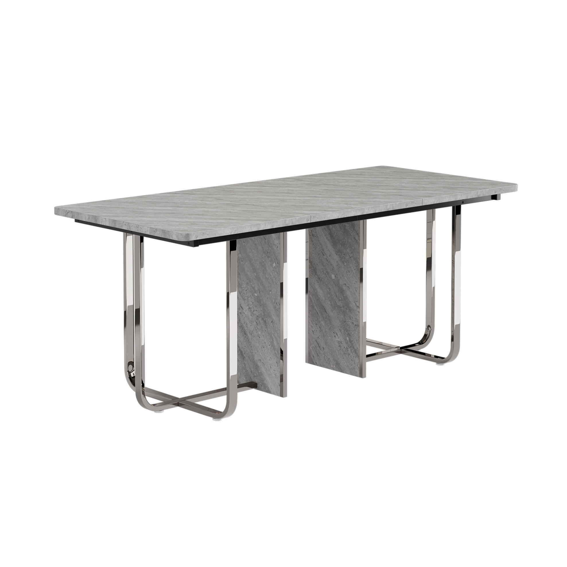 OKWISH JÍDELNÍ stůl 180/80/75 cm šedý z MDF a kovu pro 6–8 osob