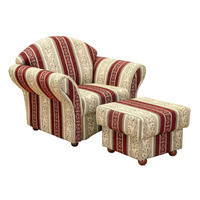 POLSTERSESSEL mit Hocker Kama Chenille rot - Rot, Kunststoff (96/85/81cm) - 58aufmkessel
