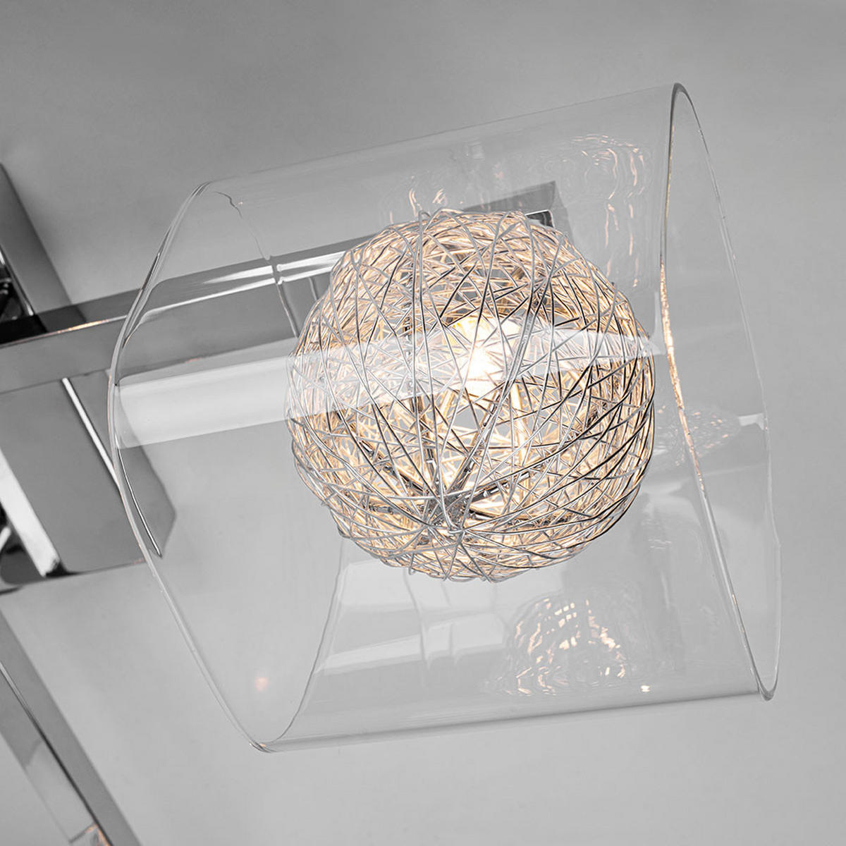 LED DECKENLEUCHTE Florentin Aluminium Silber - Silberfarben, Glas (58/58/18cm) - Brilliant