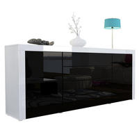 SIDEBOARD La Paz Schwarz Hochglanz / Weiß Hochglanz - Schwarz Hochglanz, Holzwerkstoff (167/72/35cm) - Vladon