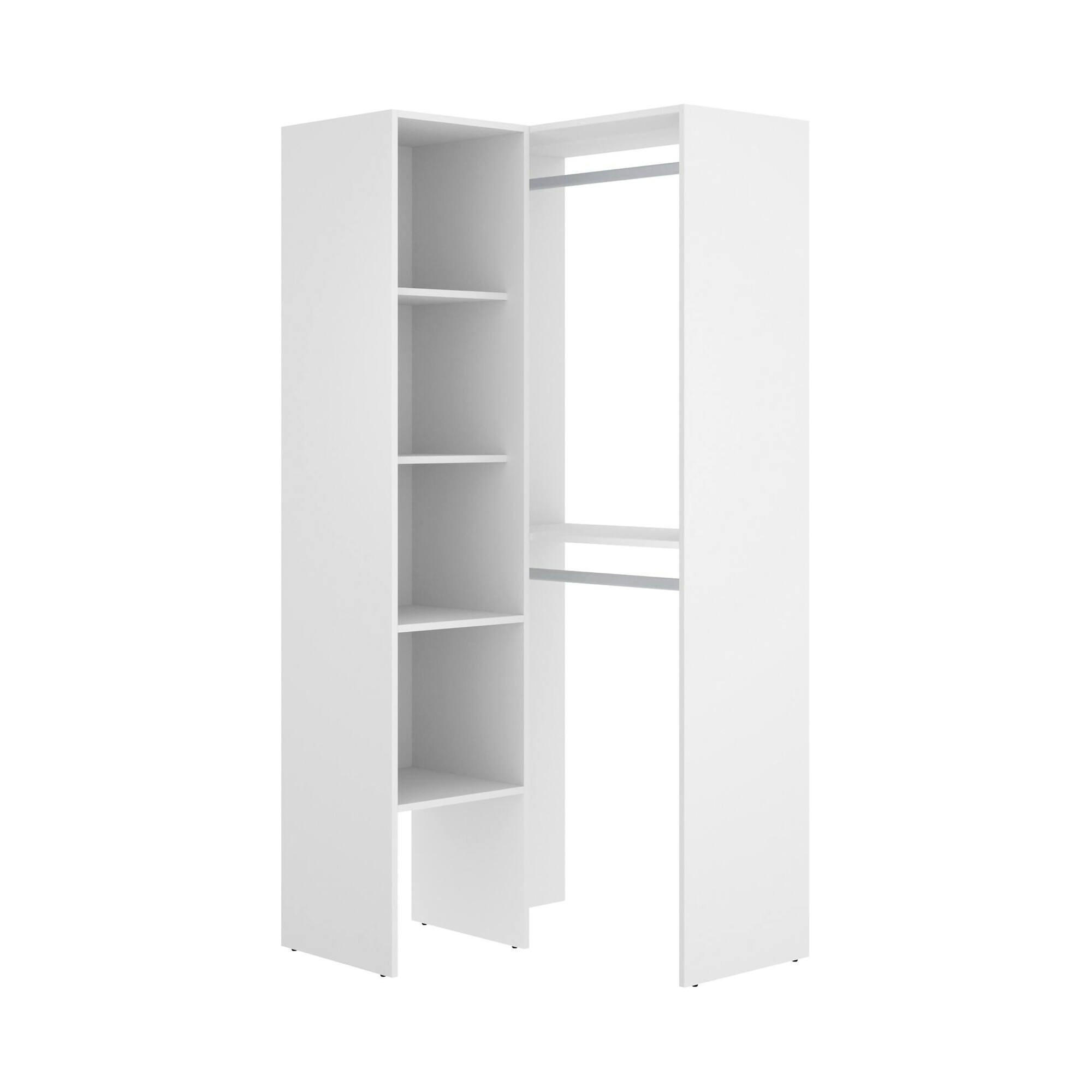 Dmora Eckkleiderschrank Weiß 79x186x88 cm