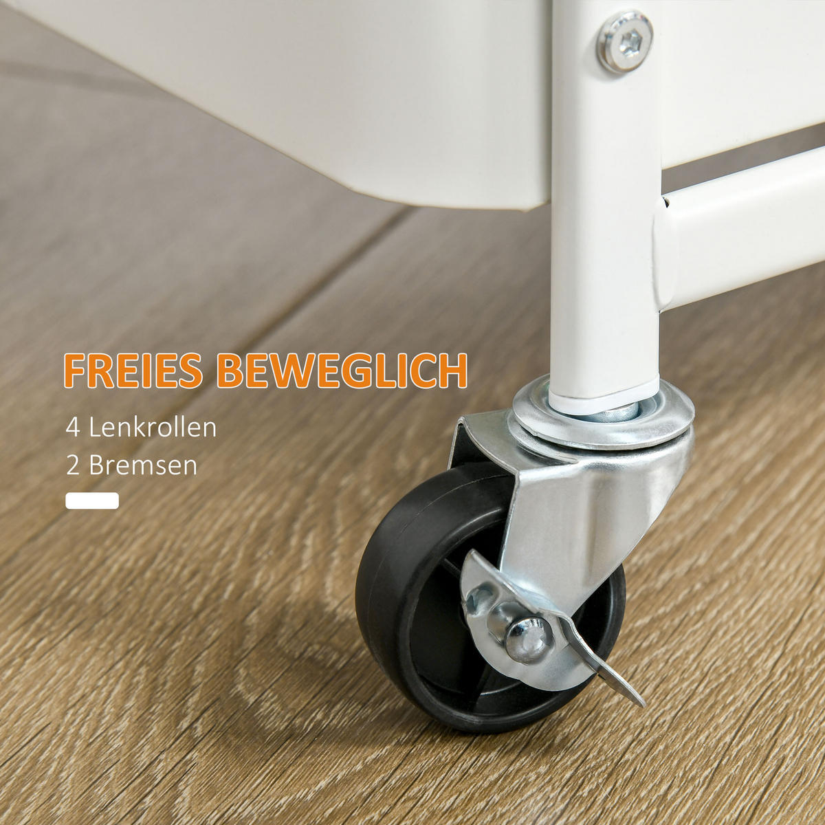 ROLLWAGEN, Servierwagen, Stahl, Weiß - Weiß, Metall (32/75.6/51.5cm) - HOMCOM