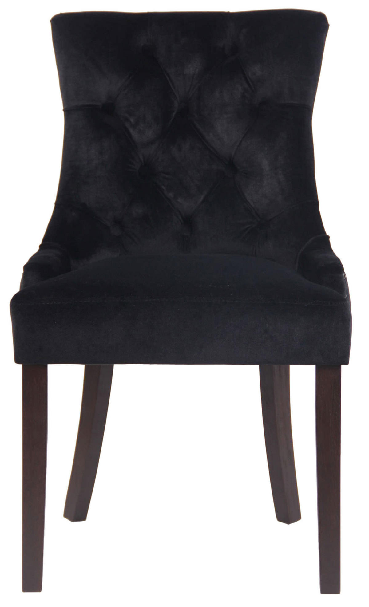 WOHNZIMMERSTUHL 4er Set Samt schwarz - Schwarz, Holz/Textil (55/92/58cm) - CLP