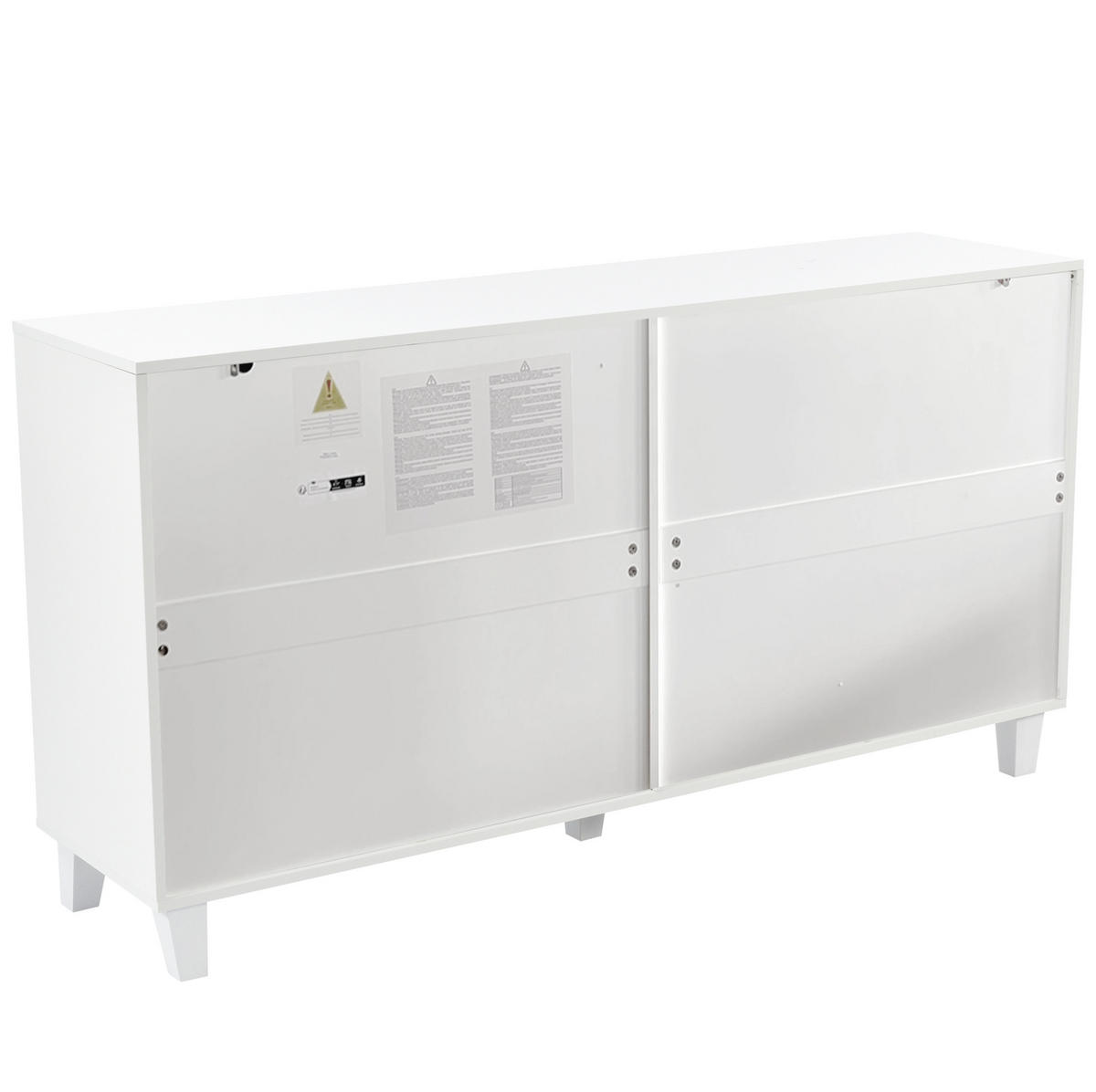 ANRICHTE 160/40/84 cm aus MDF mit 4 Türen und verstellbarem Einlegeboden Weiß - Weiß, Holzwerkstoff (160/84/40cm) - Modenvie