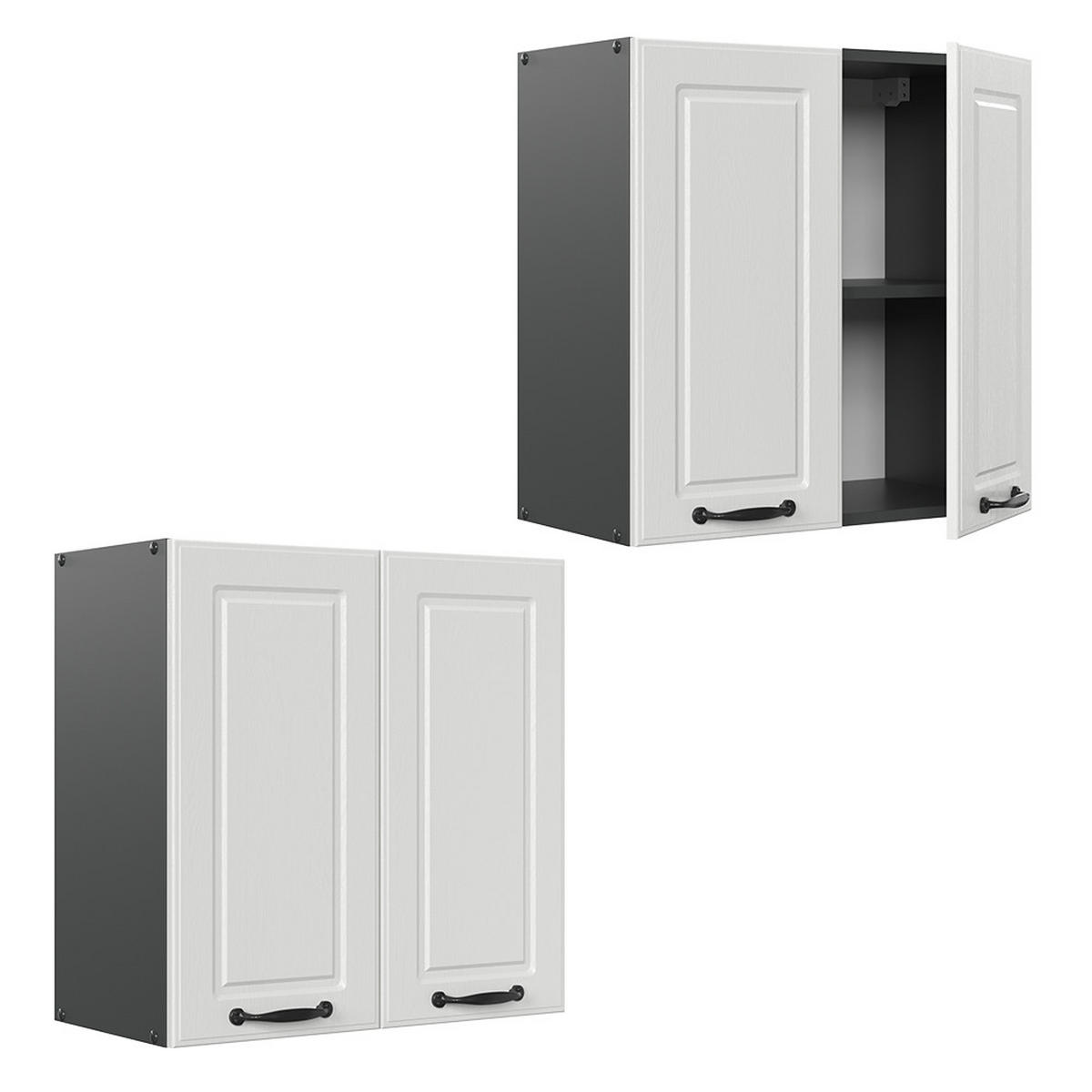 HÄNGESCHRANK R-Line Weiß Landhaus 60 cm - Anthrazit/Weiß, Holzwerkstoff (60/60/31cm) - Vicco