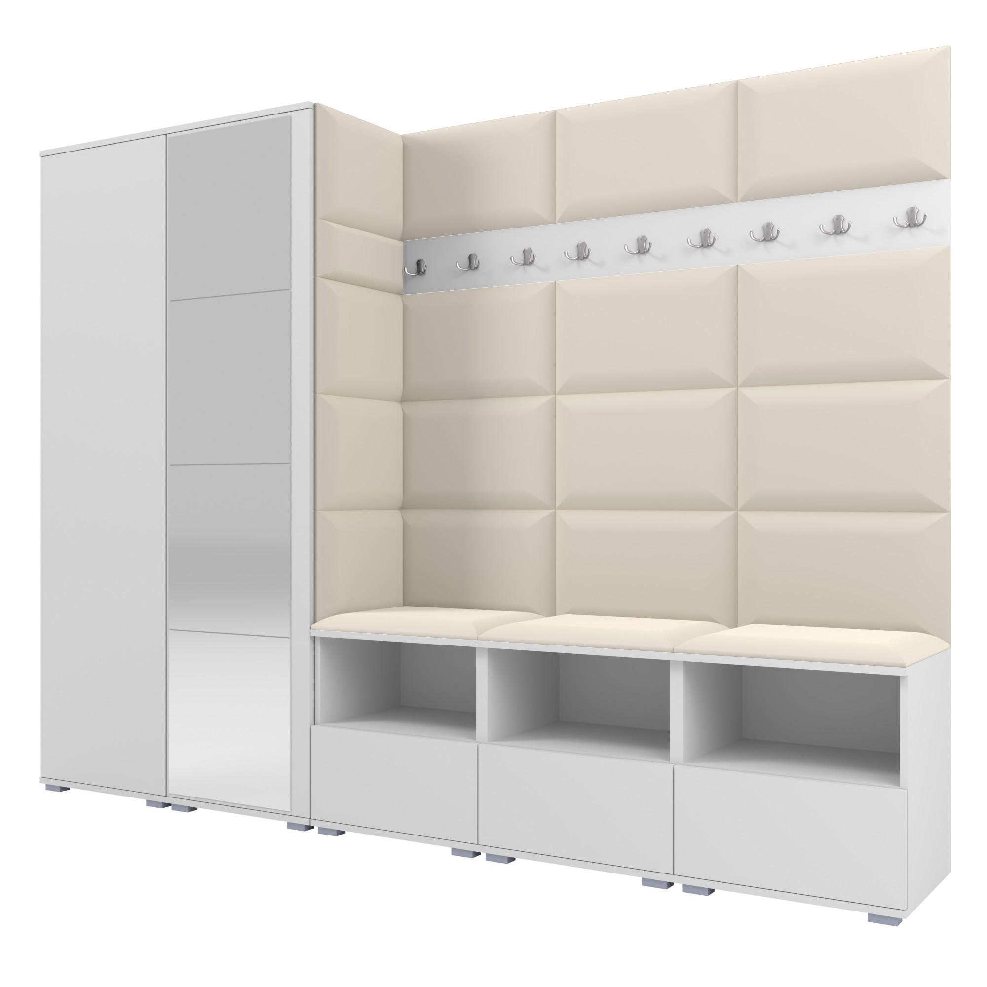 Ravio Garderobe Weiß, Creme 250x187x40 cm