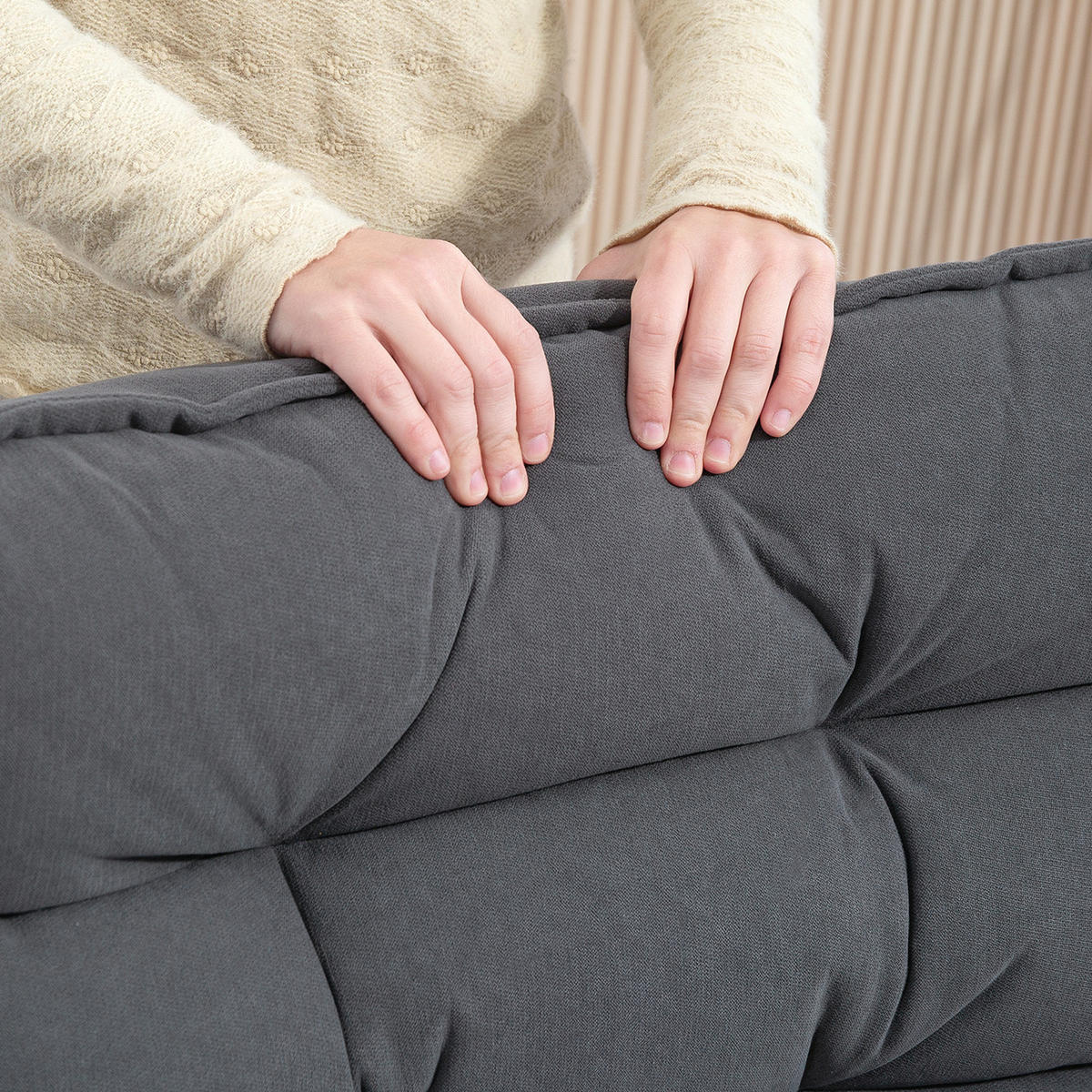 RELAXSESSEL DE-06622 drehbar, 5-fach verstellbare Rückenlehne Grau - Grau, Leder/Metall (70/95/62cm) - ComfortXL