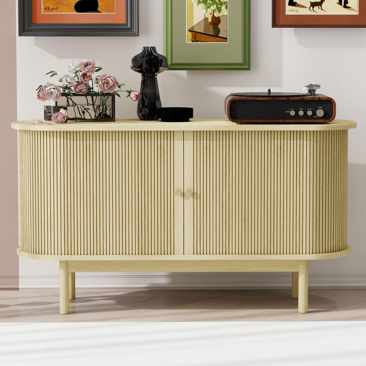SIDEBOARD Holzoptik 138/43/75 cm - Hellbraun, Holzwerkstoff (43/75/138cm) - Urban Meuble