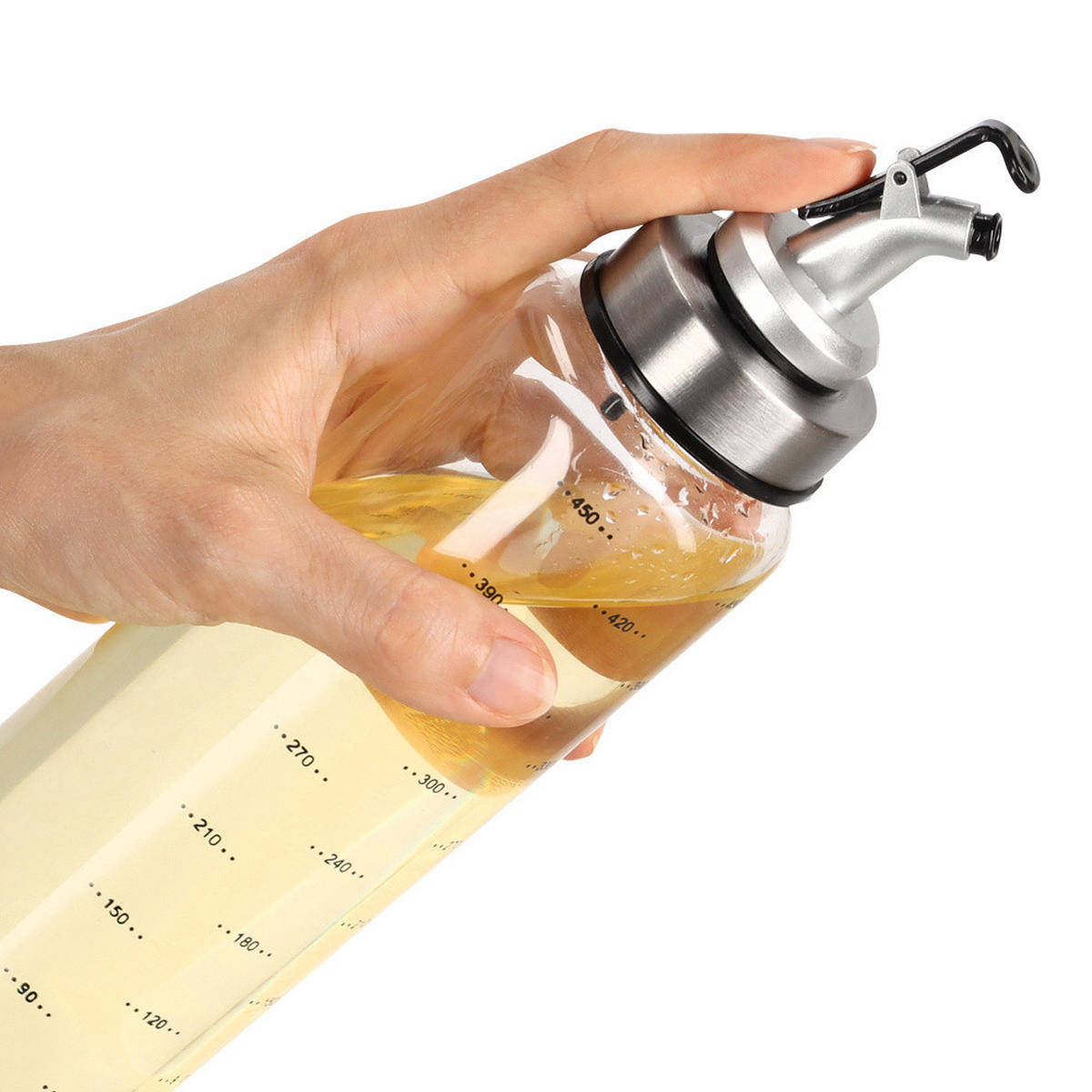 ÖL- UND ESSIGFLASCHE Essentials 500 ml - Transparent, Glas (6.5/24.5/6.5cm) - ZELLER